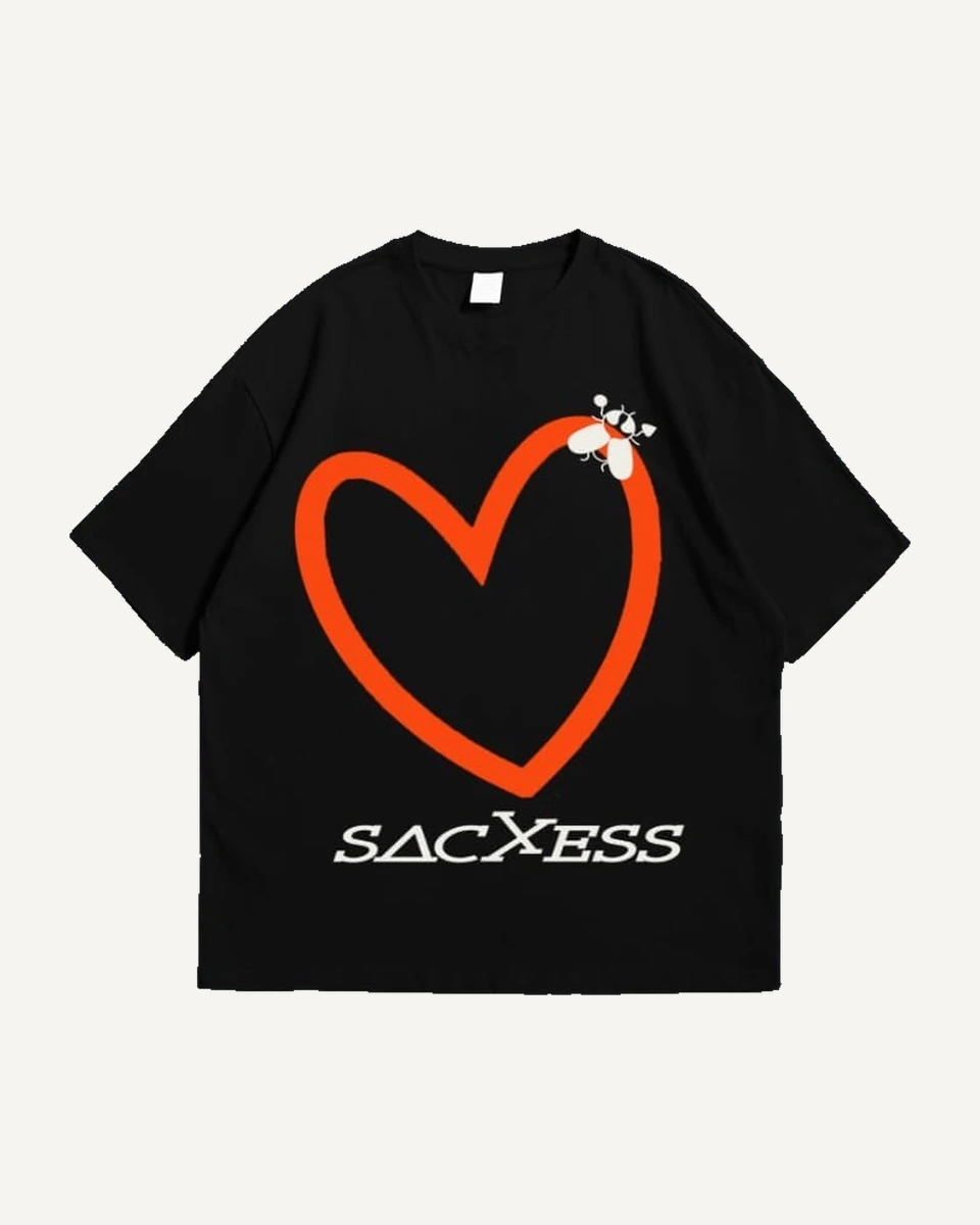SACXESS Heart Ed.1 Boxy Tee, front view.